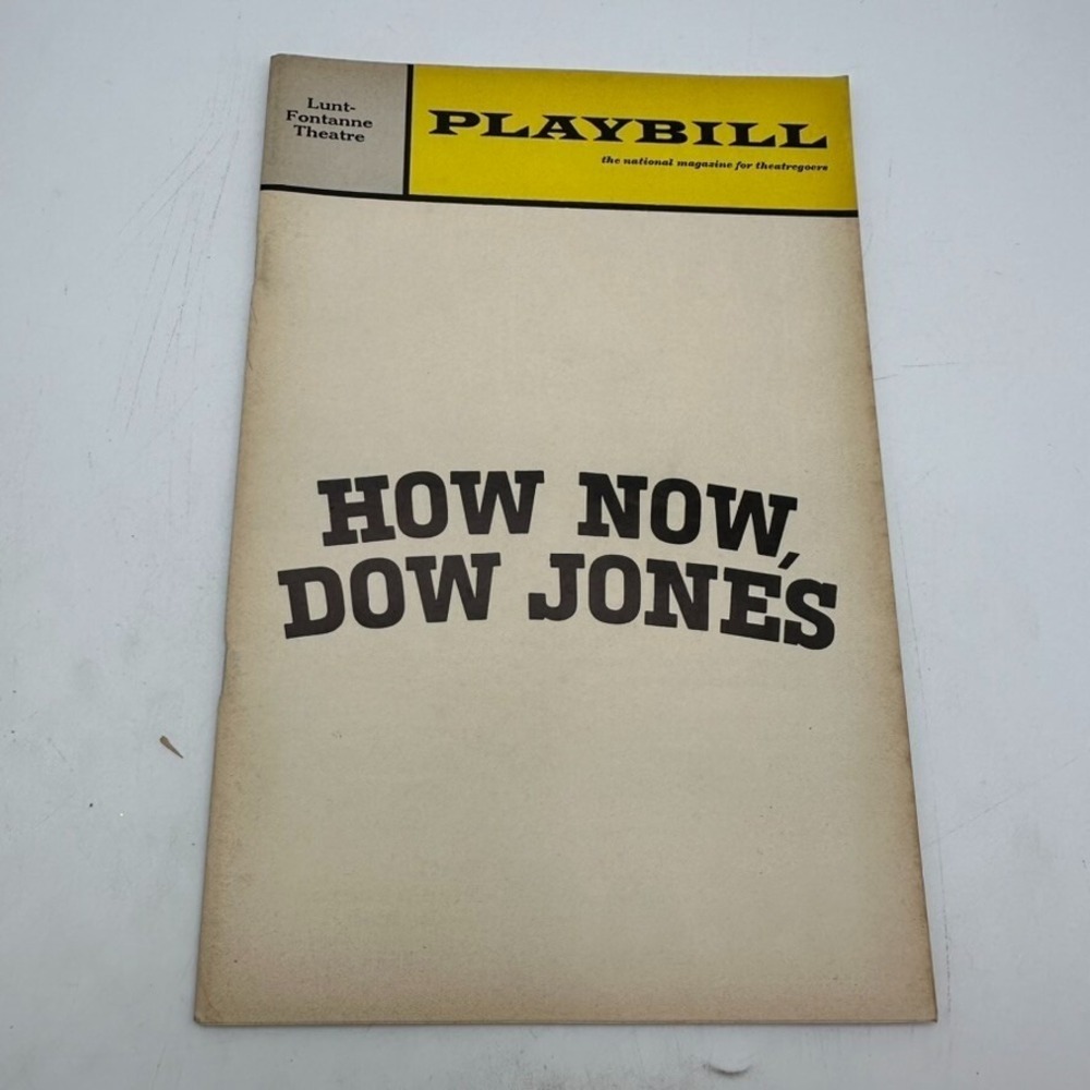 HOW NOW DOW JONES - THE LUNT-FONTANNE PLAYBILL - ANTHONY ROBERTS - Feb‎ 1968